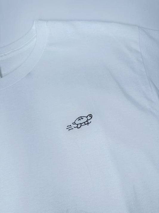 Cute Sea Turtle Skateboarding Embroidered T-Shirt